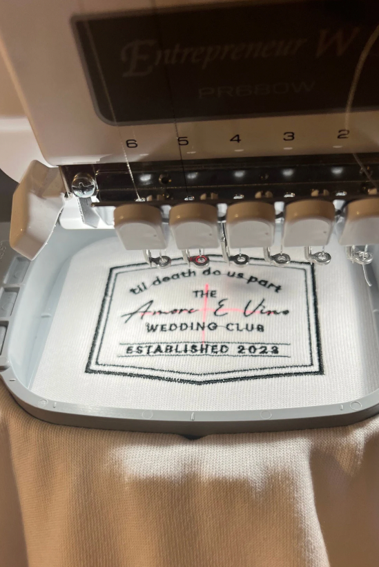 Custom Logo Wedding Embroidered Crewneck til do us part