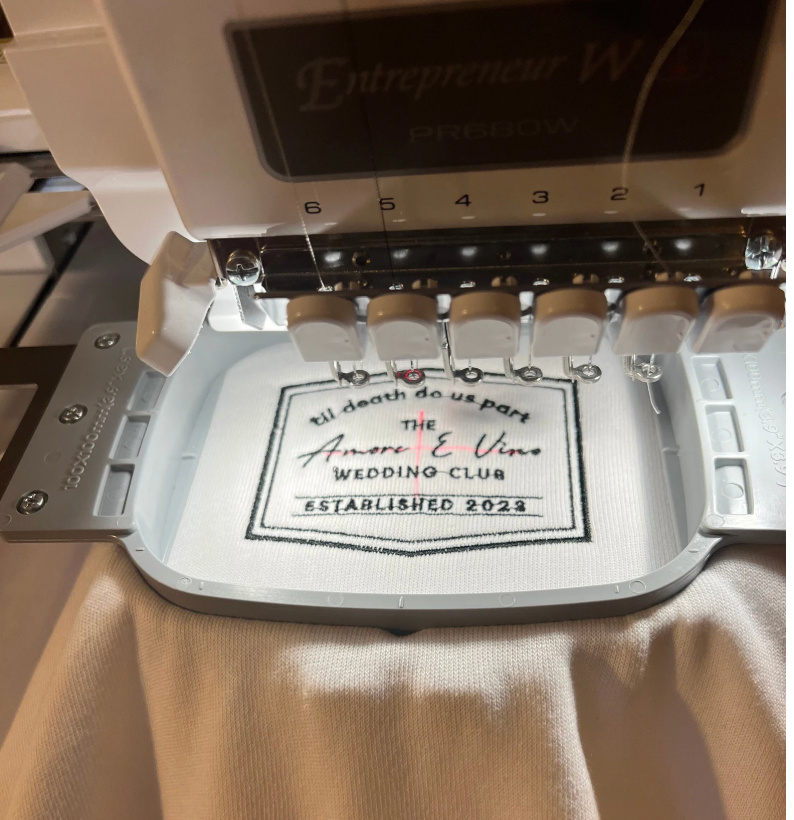 Custom Logo Wedding Embroidered Crewneck til do us part