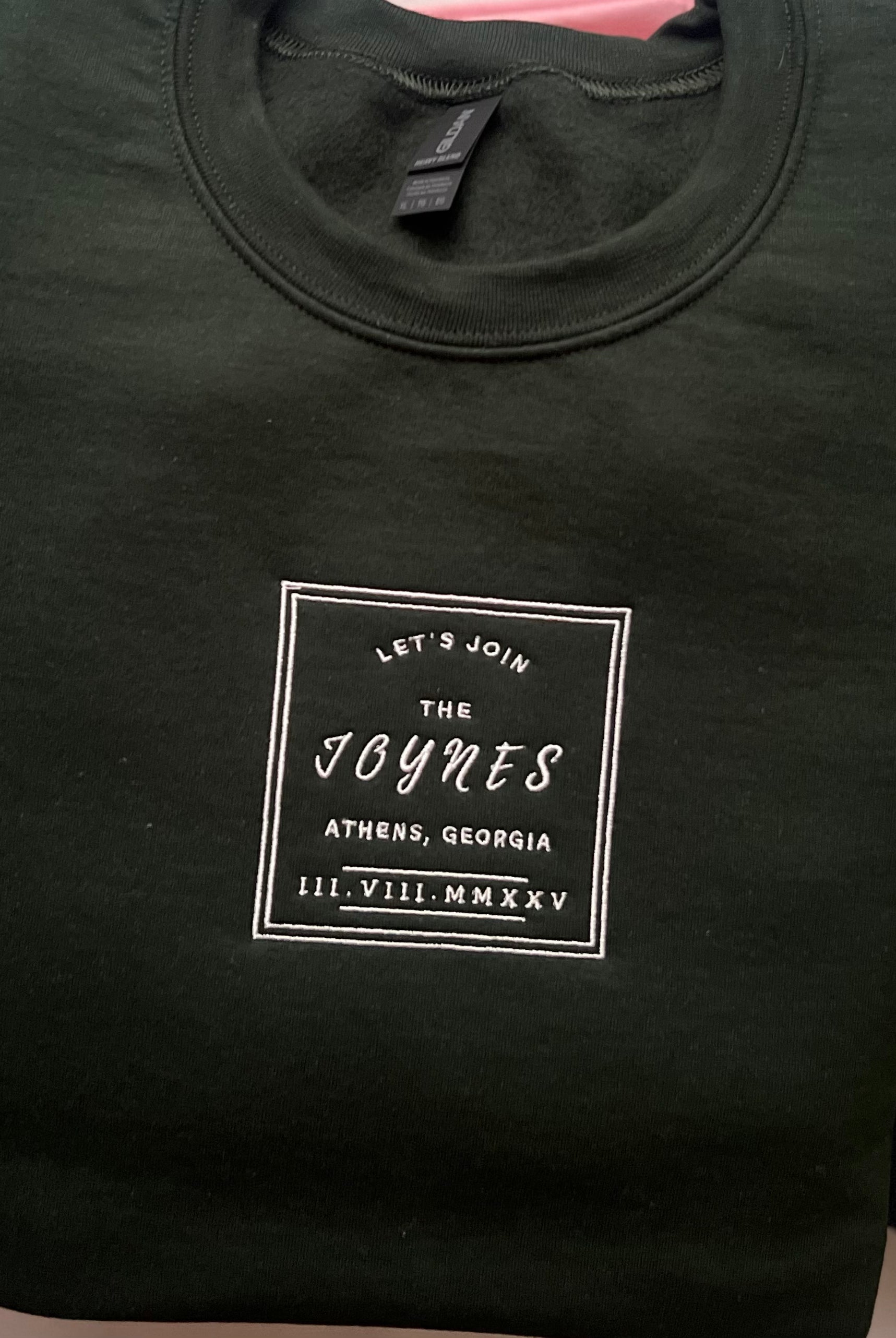 Custom Logo Wedding Embroidered Crewneck green