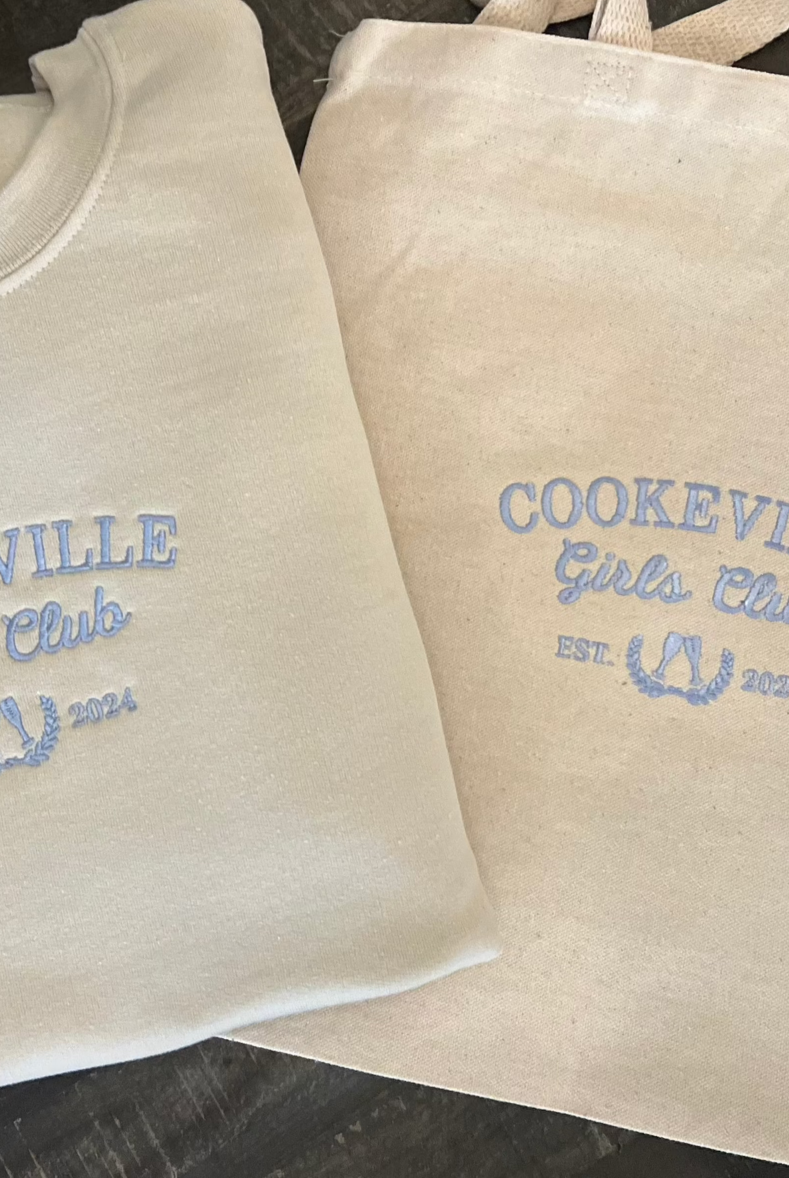 Girls Club Themed Embroidered Crewneck Cookeville