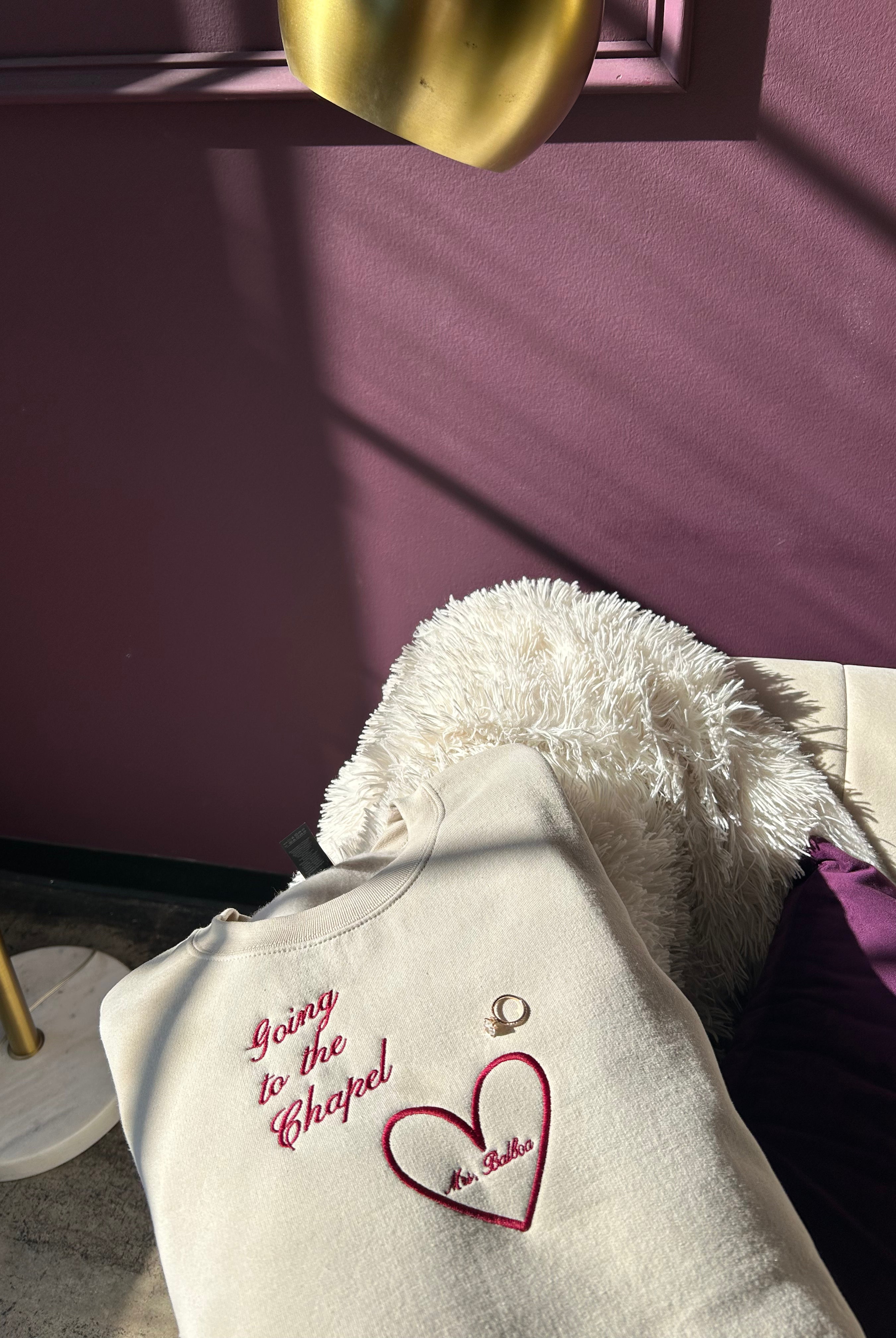 Going to the Chapel in Sand Embroidered Crewneck