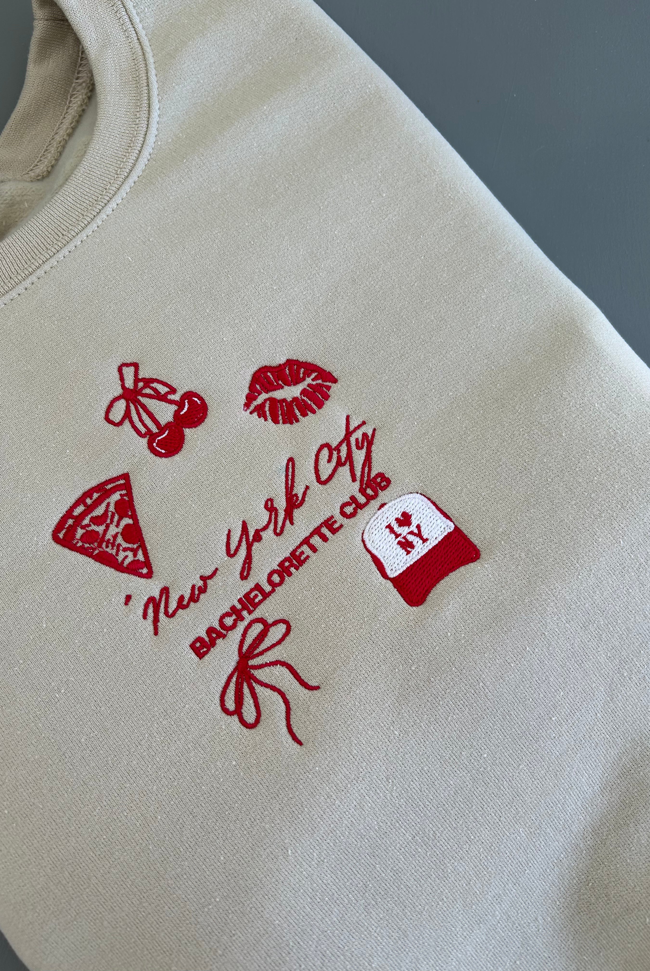 NYC Themed Embroidered Crewneck Bachelorette