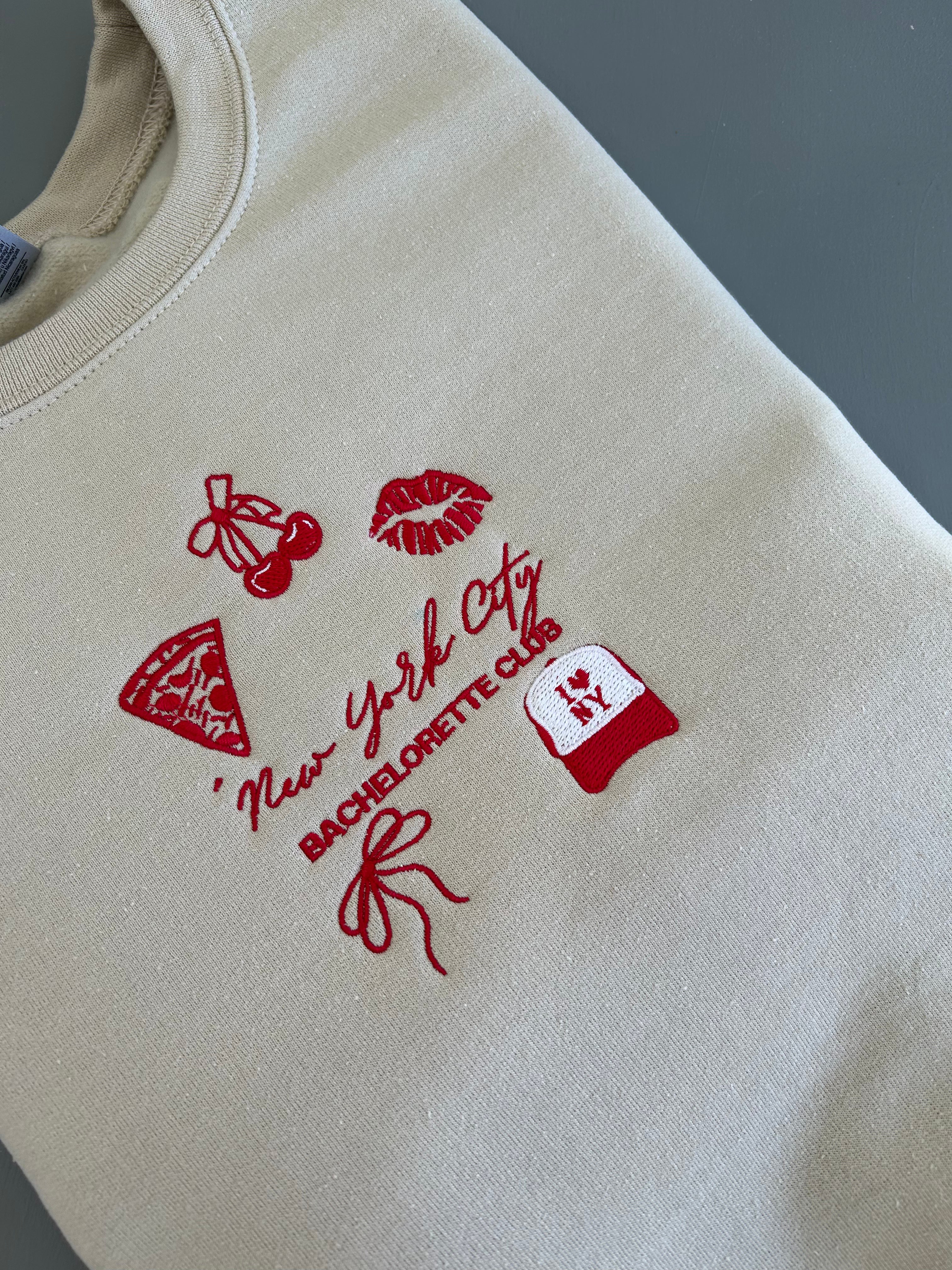 NYC Themed Embroidered Crewneck Bachelorette