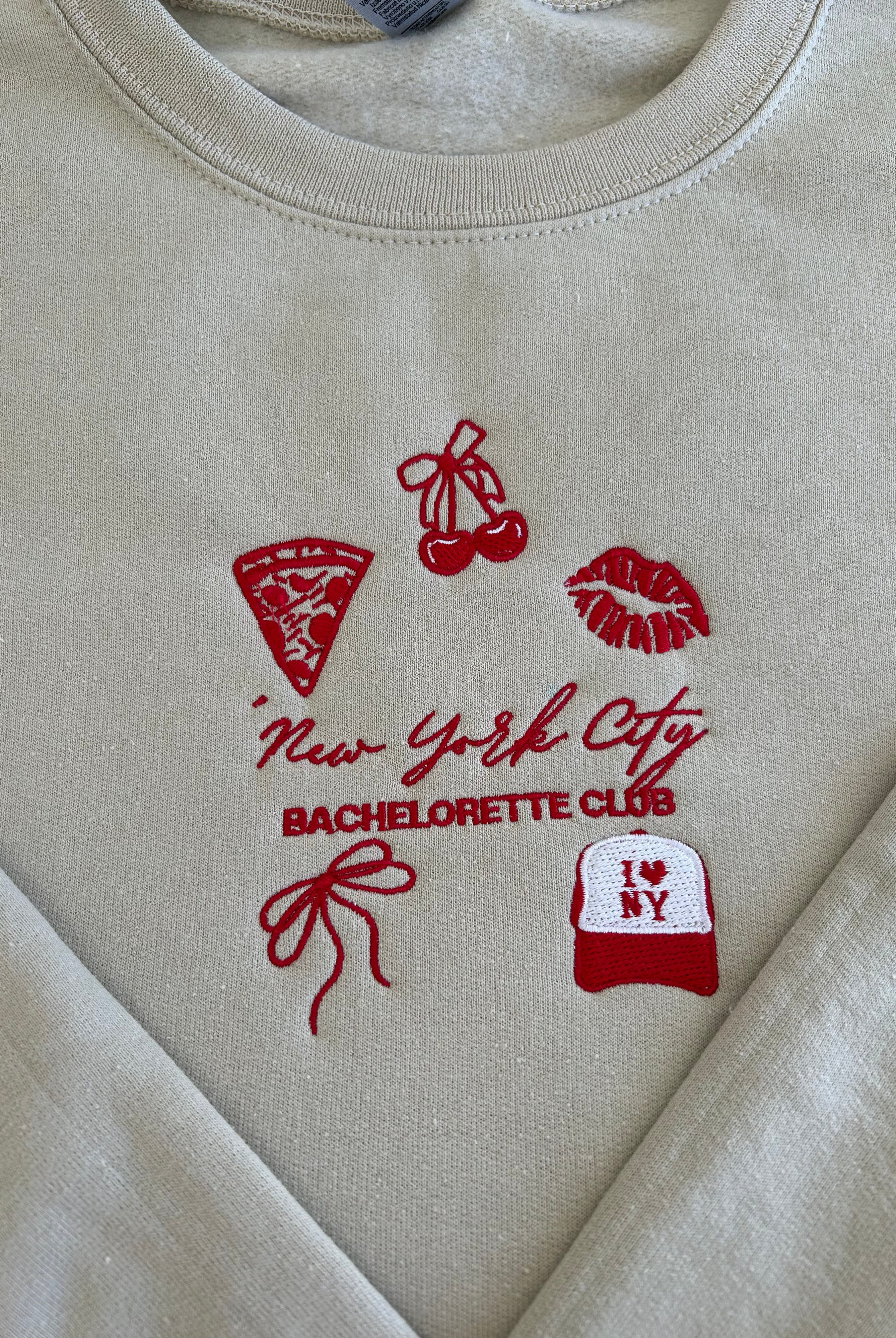 NYC Themed Embroidered Crewneck Bachelorette Club