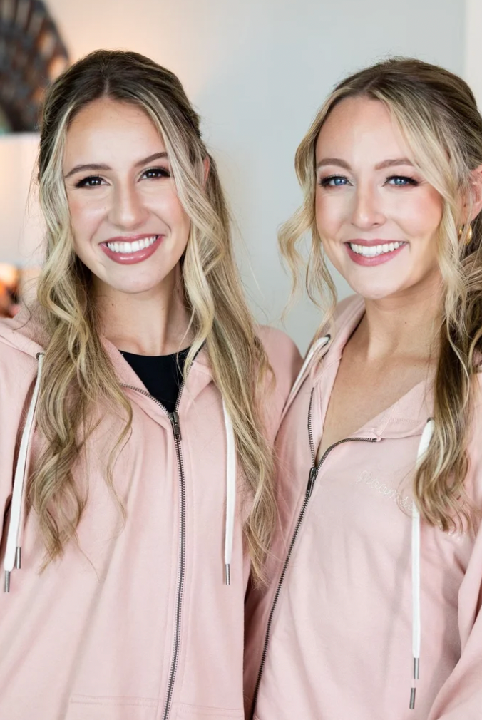 Pink Bridal Party Embroidered Zip-Ups