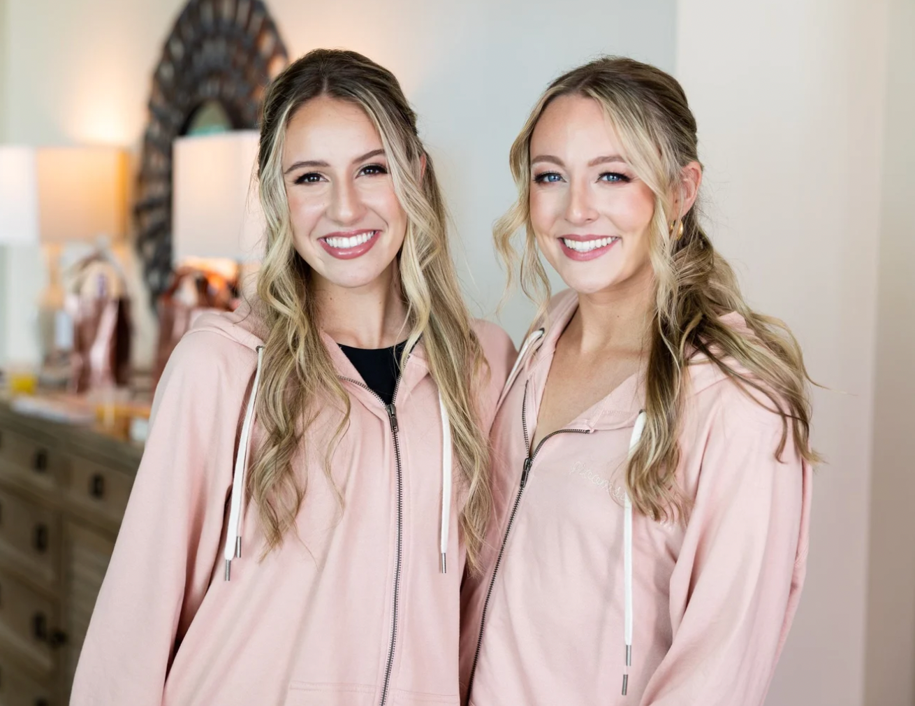Pink Bridal Party Embroidered Zip-Ups