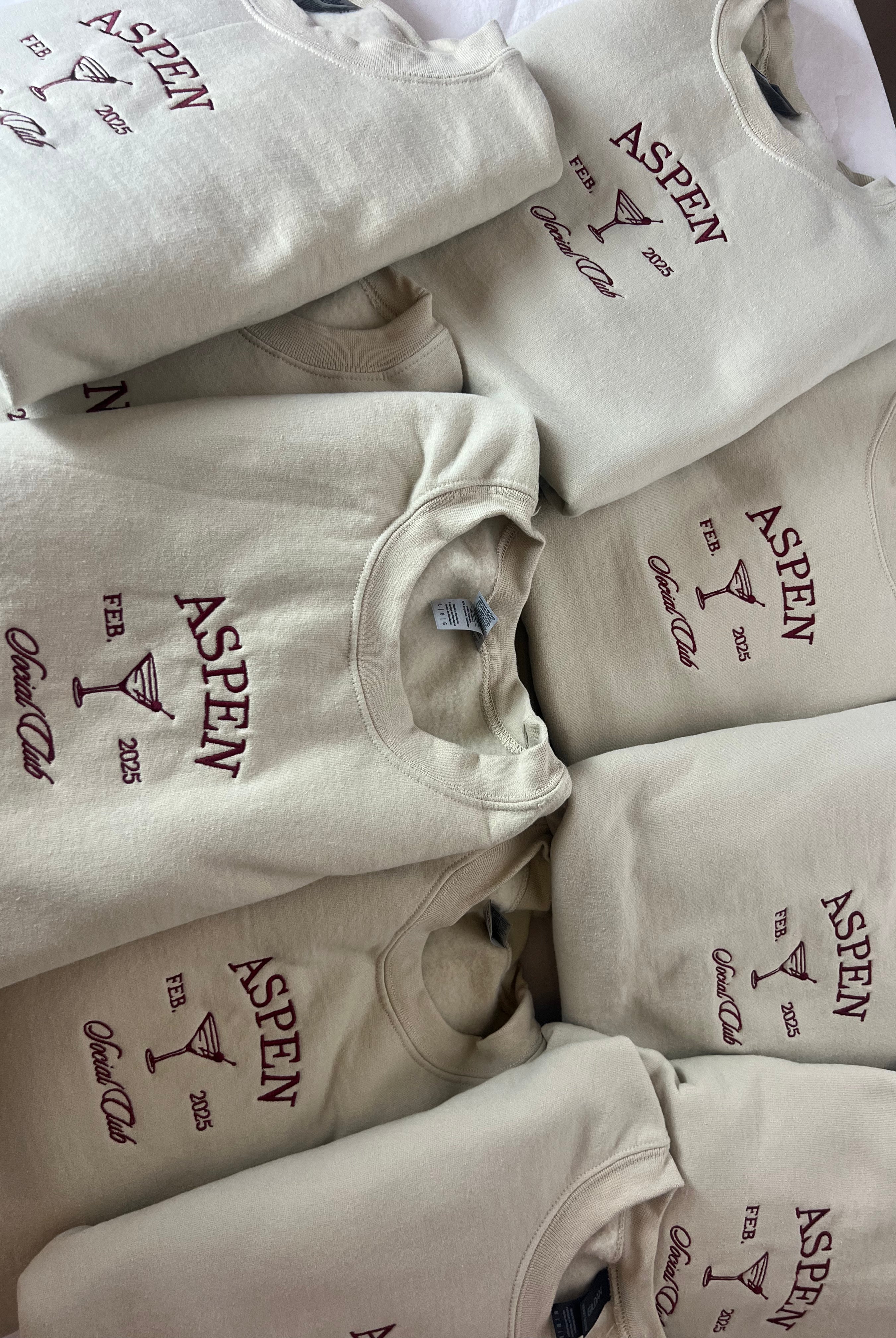 Social Club Embroidered Crewnecks