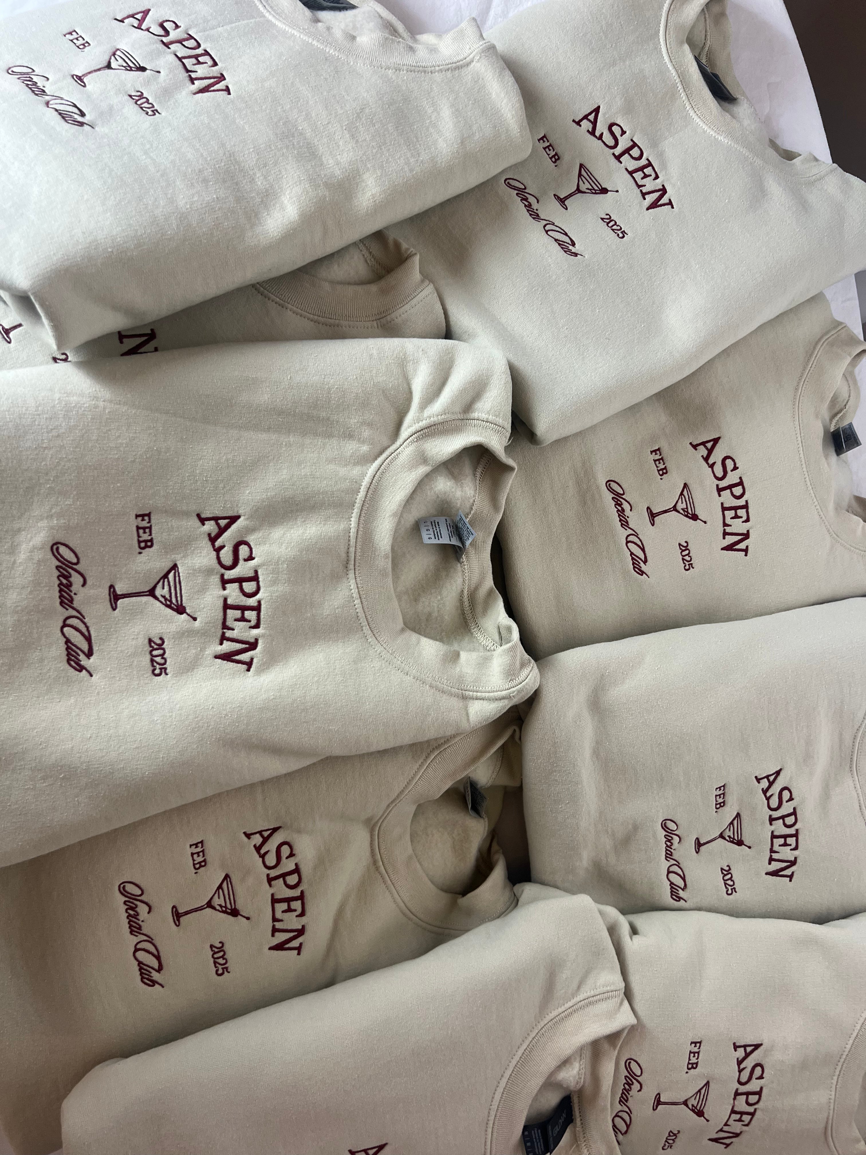 Social Club Embroidered Crewnecks