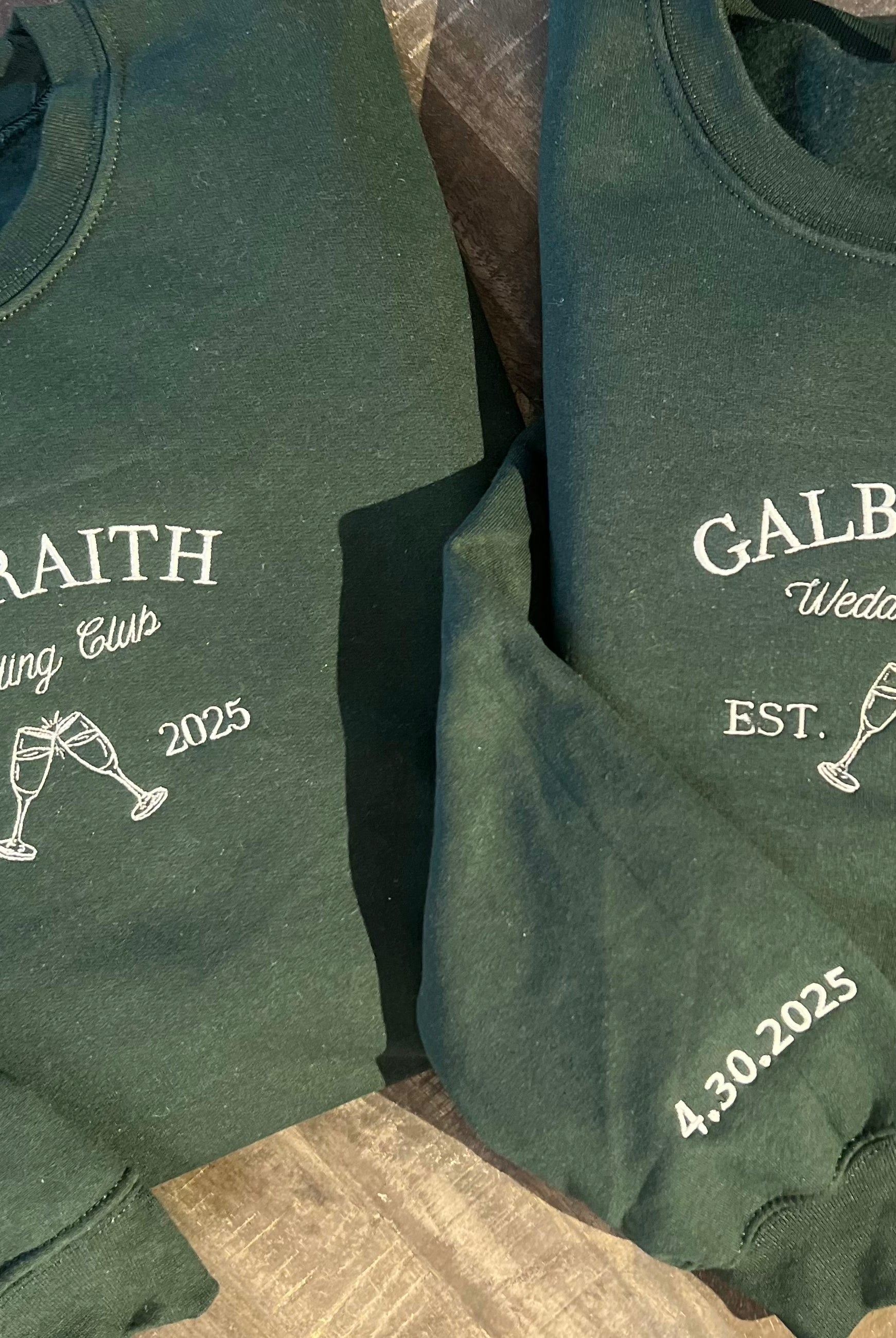 Wedding Club Portland Embroidered Crewneck Green