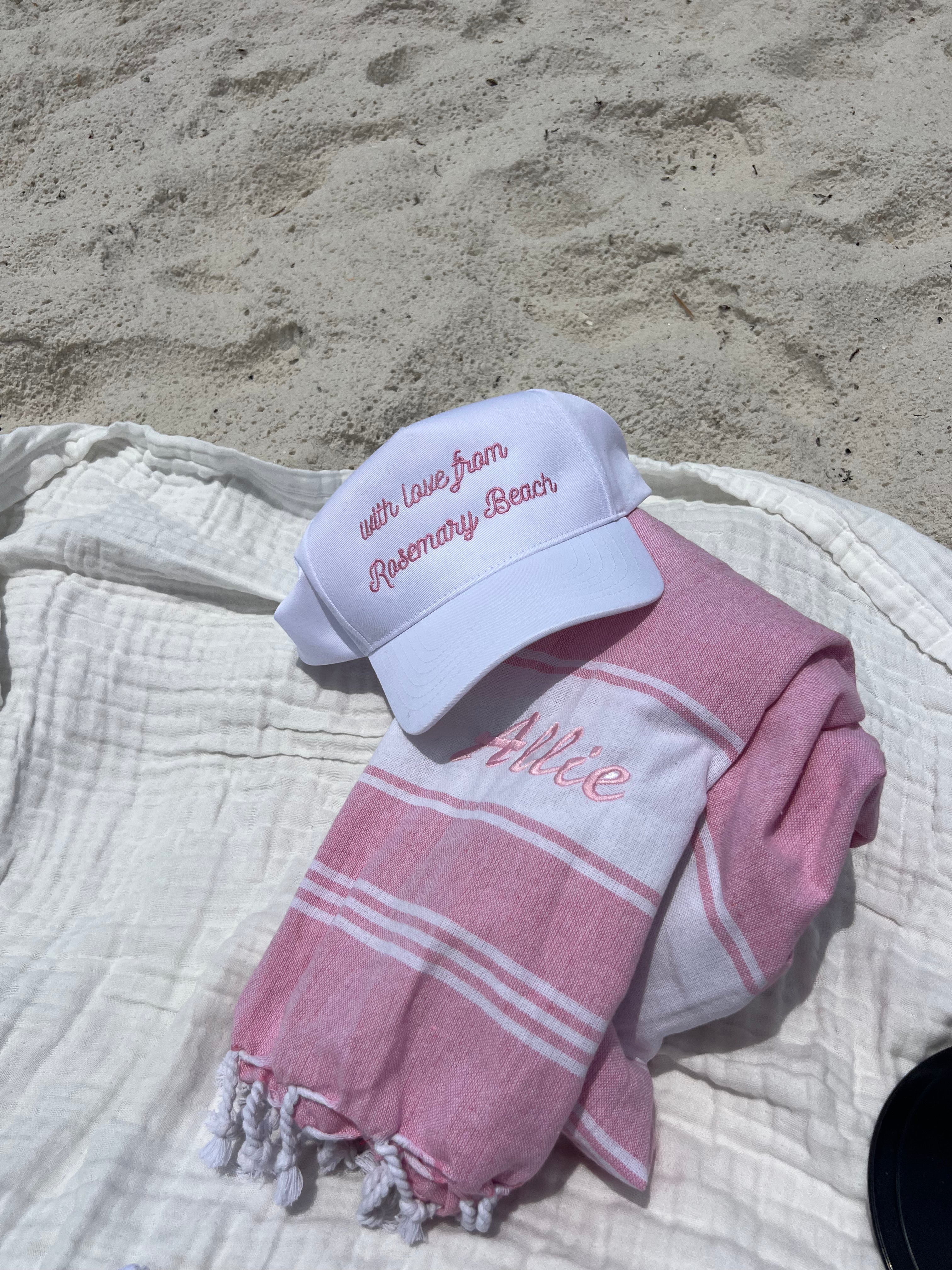With Love From Hat  on beach towel