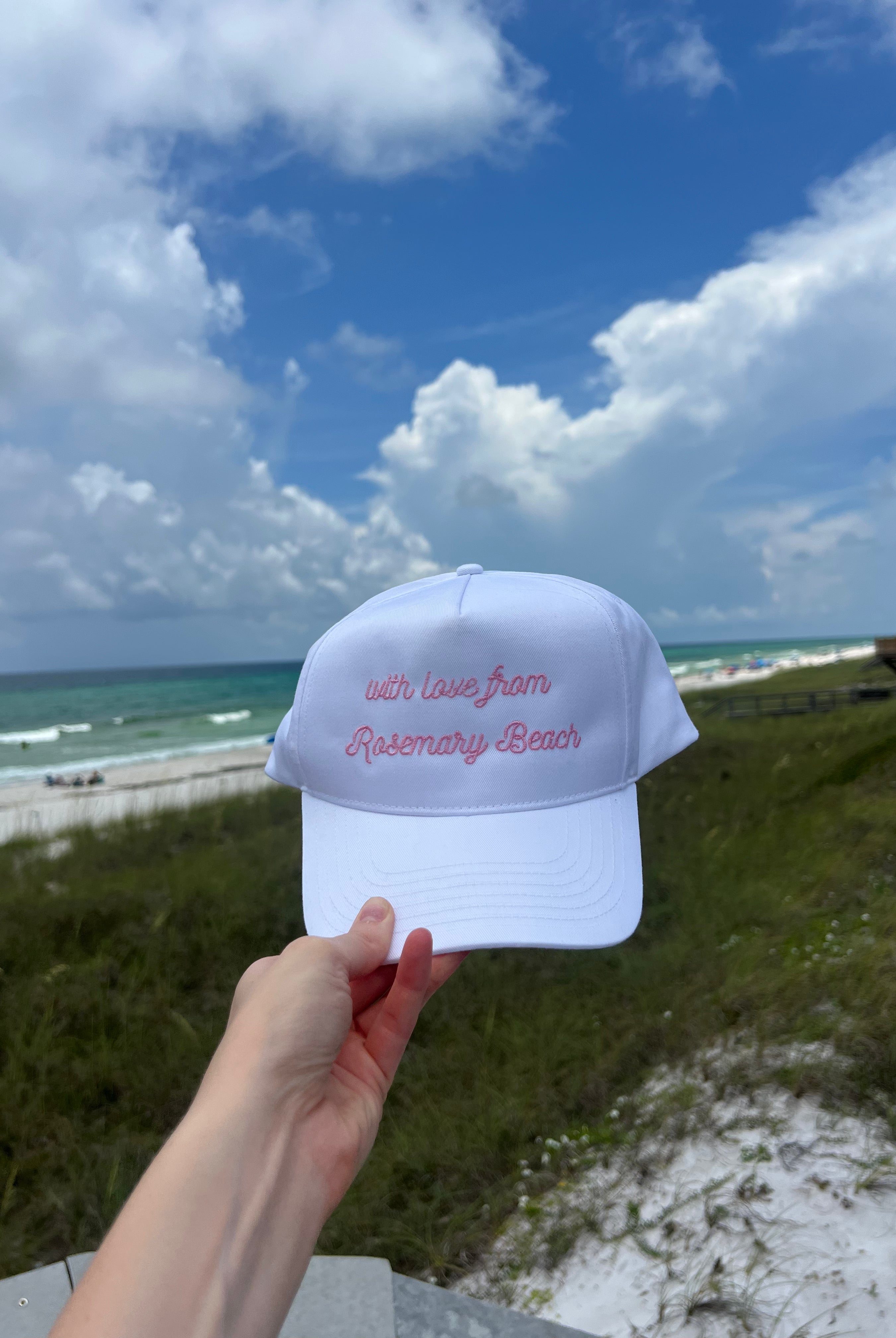With Love From Rosemary Beach Hat on beach