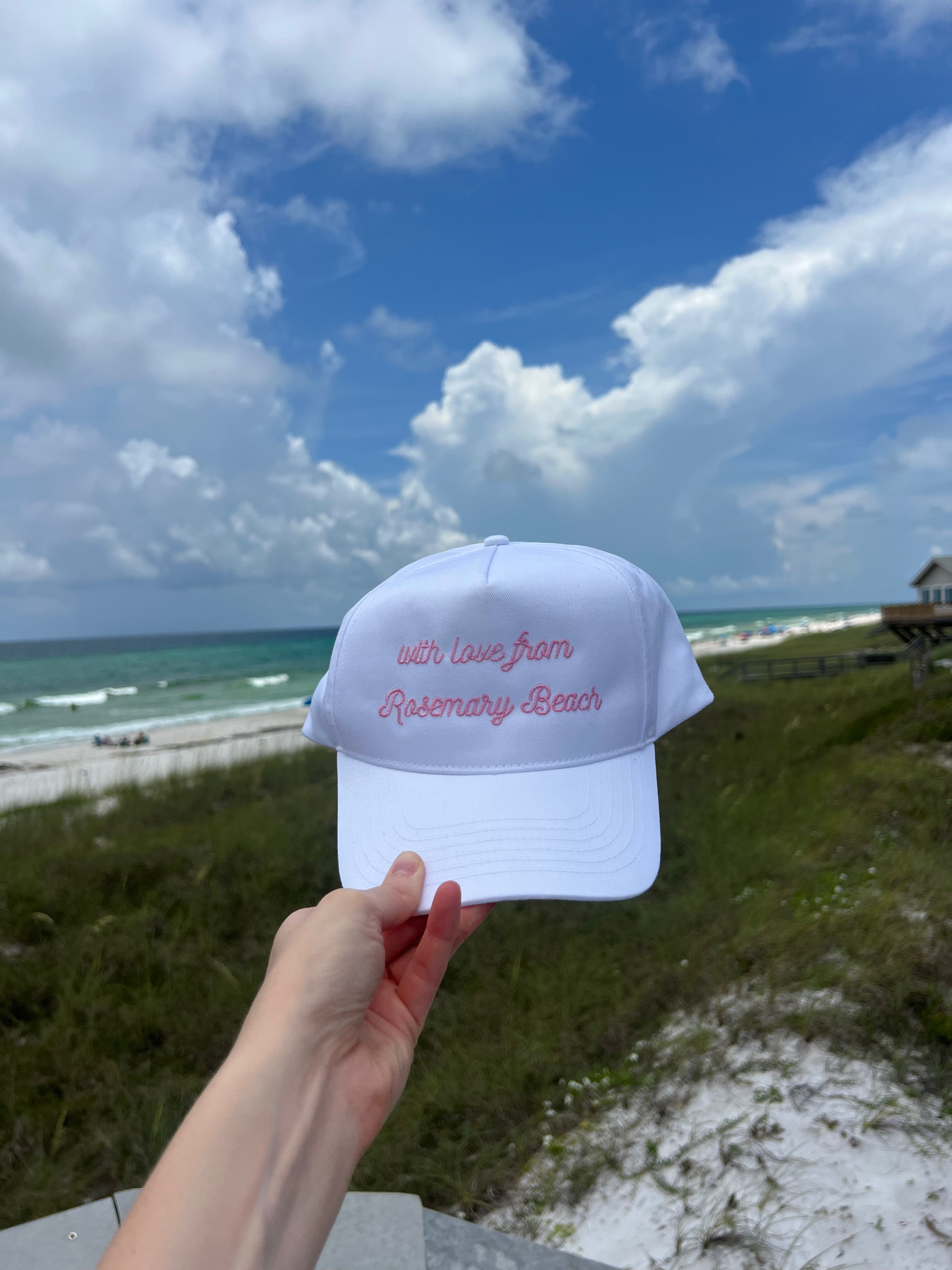 With Love From Rosemary Beach Hat on beach