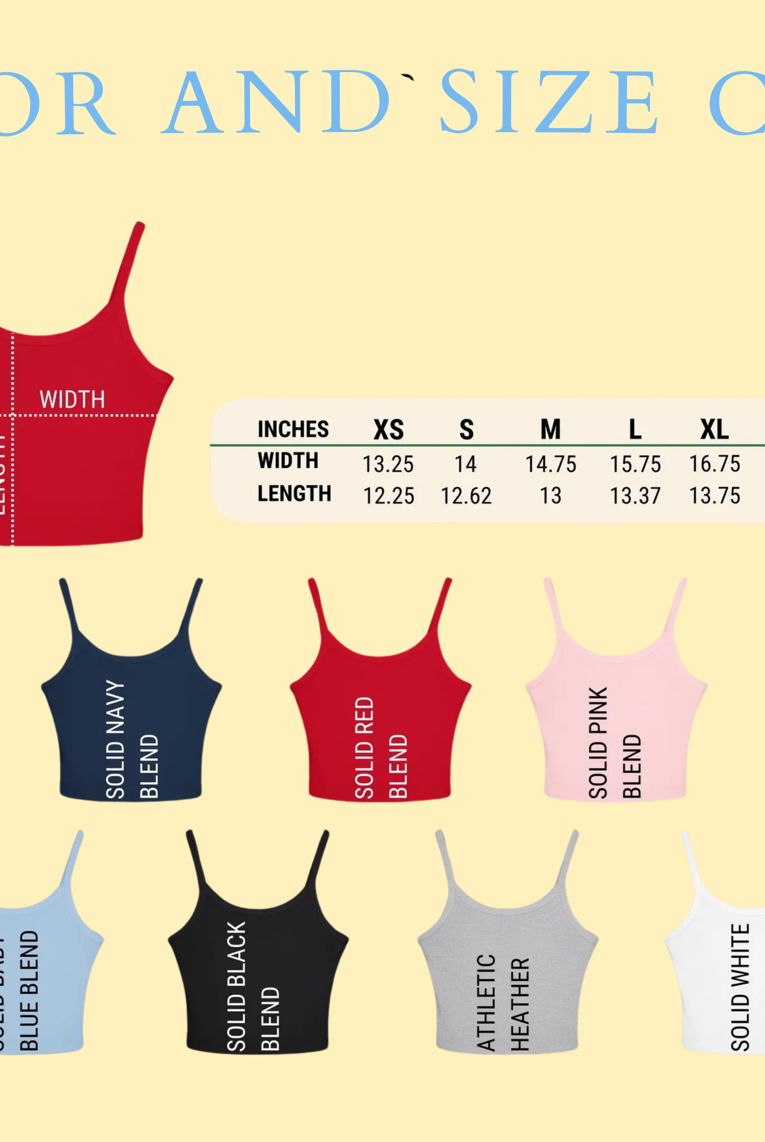 color and size chart