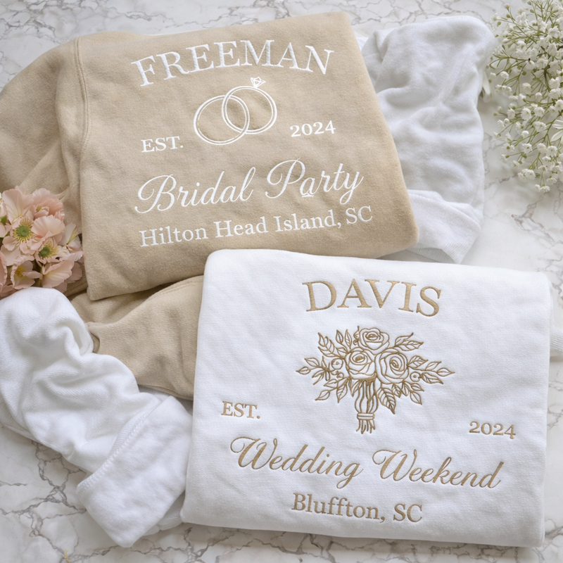 Bridal and Wedding Embroidered Crewneck