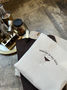 Beanies in My Tini Embroidered Sweatshirt Sand Color folded