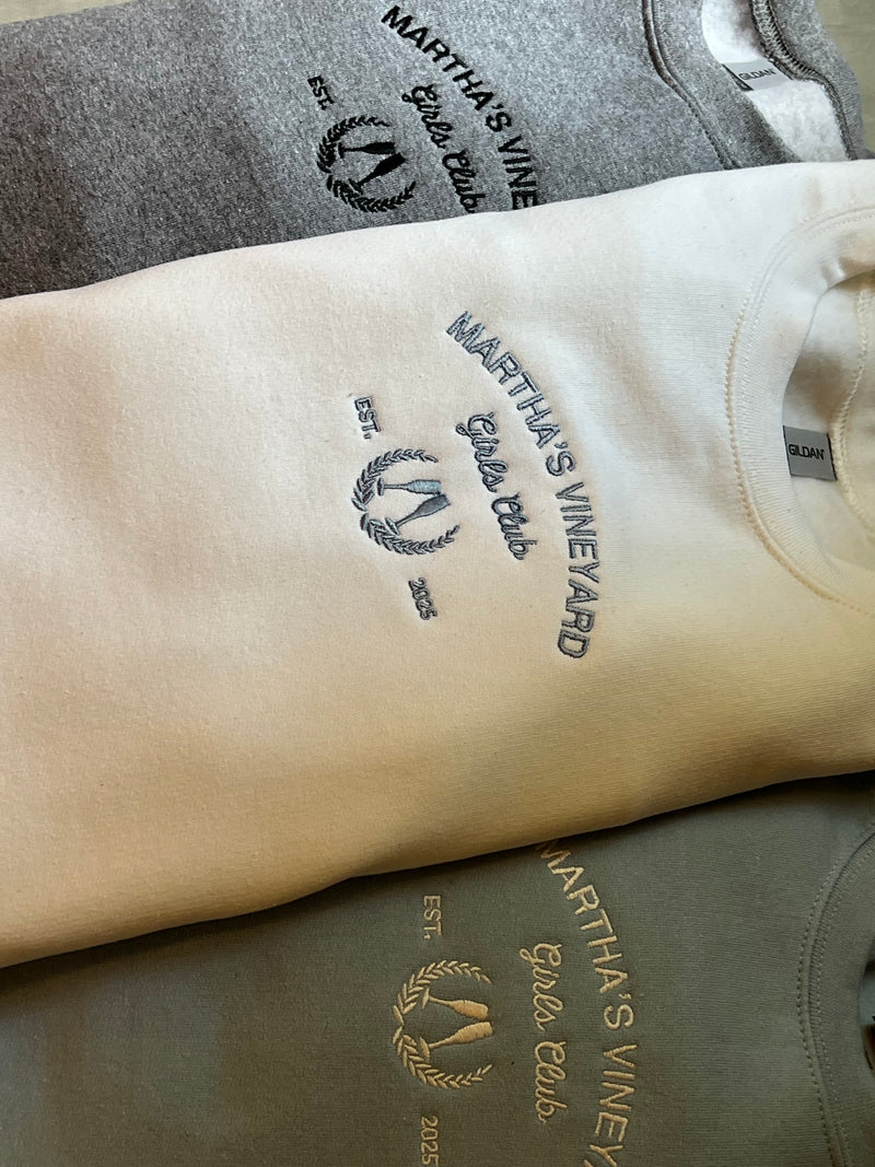 Girls Club Cheers Embroidered Crewneck