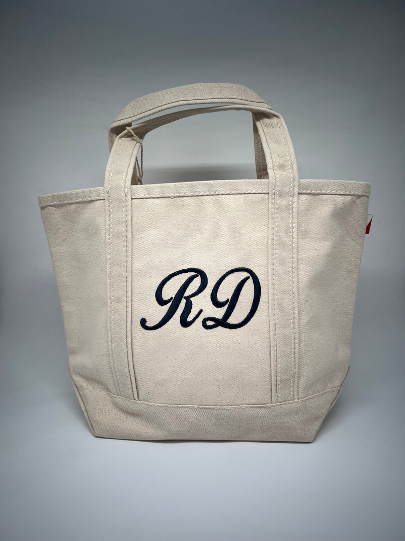 Embroidered Mini Canvas Tote