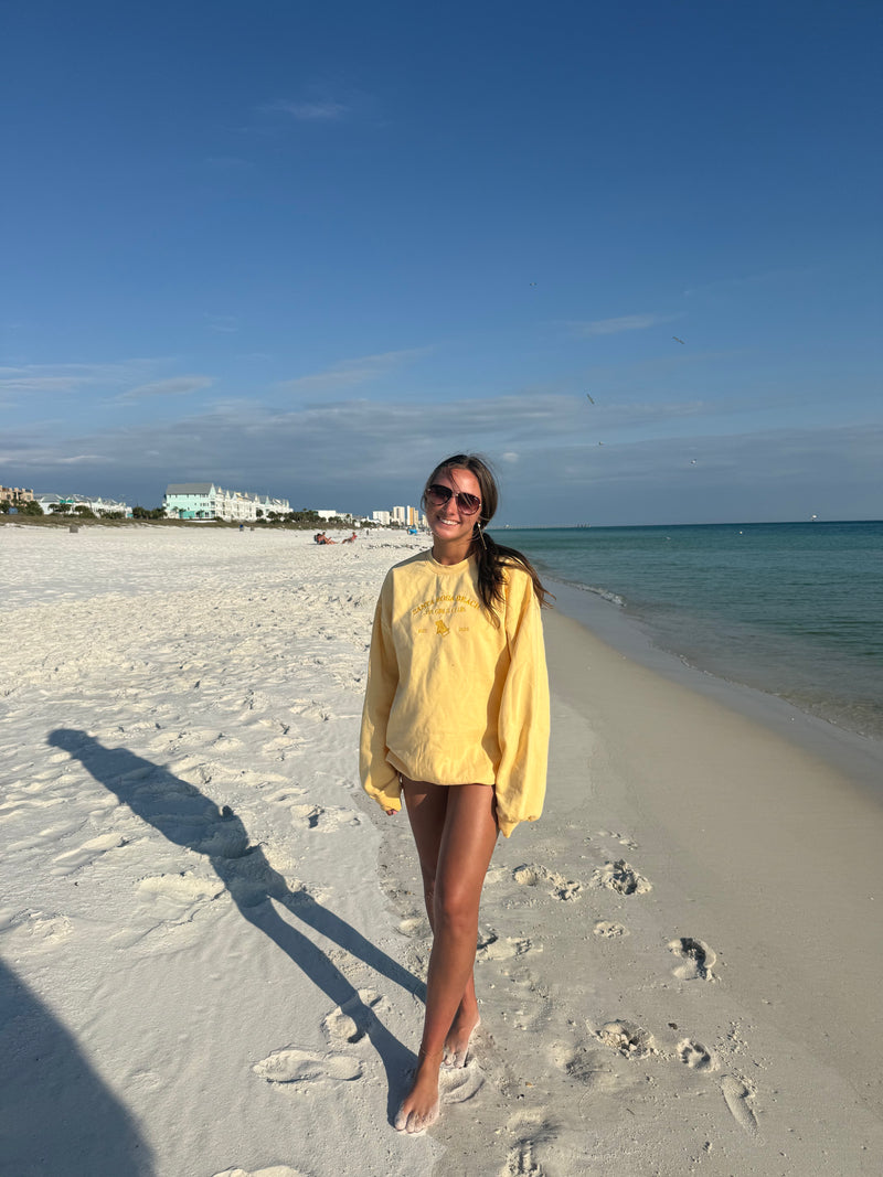 The "Always" Beach Embroidered Crewneck