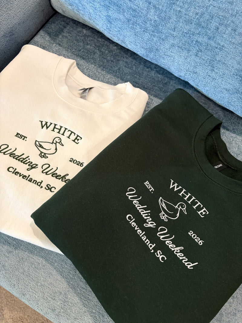 Bridal and Wedding Embroidered Crewneck