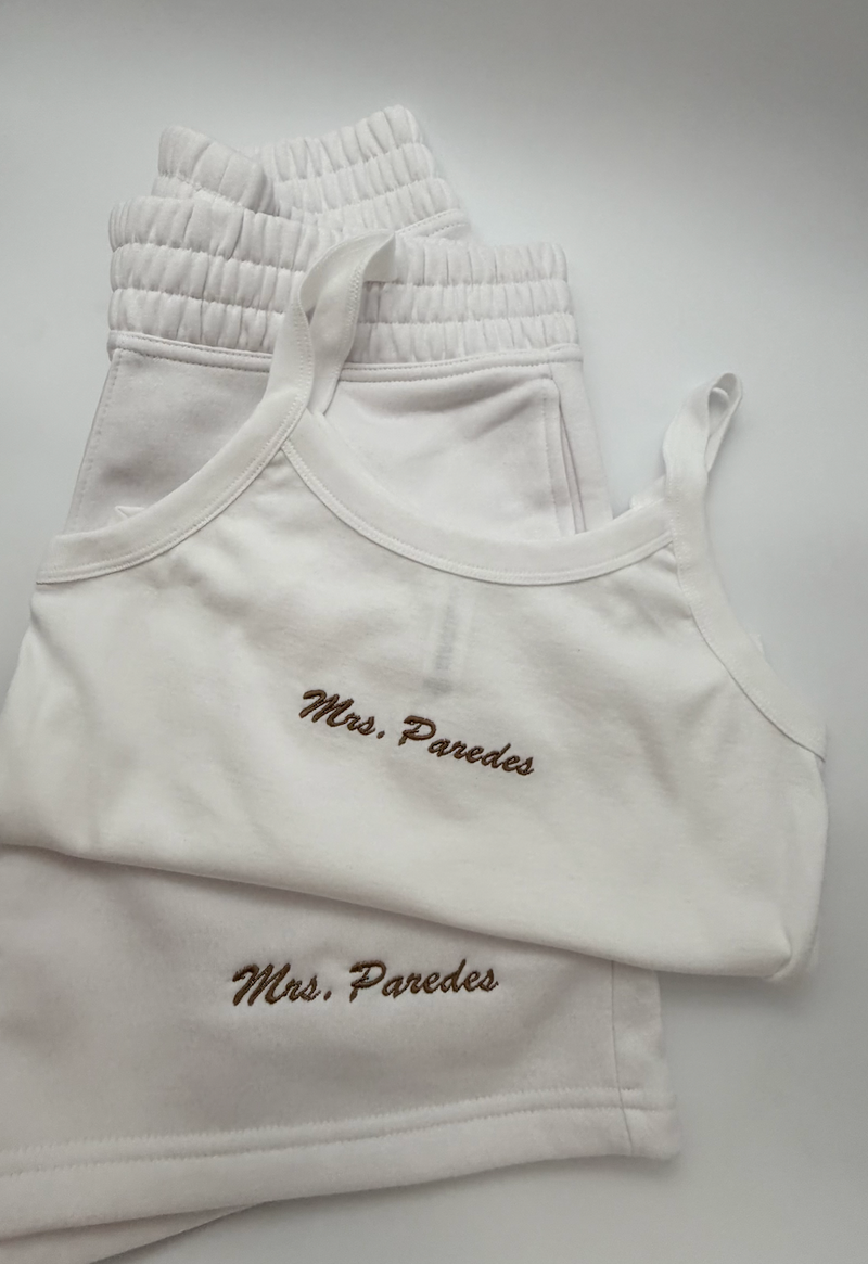 Embroidered New Name Tank and Shorts