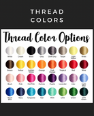 Color chart for thread options with various color swatches.