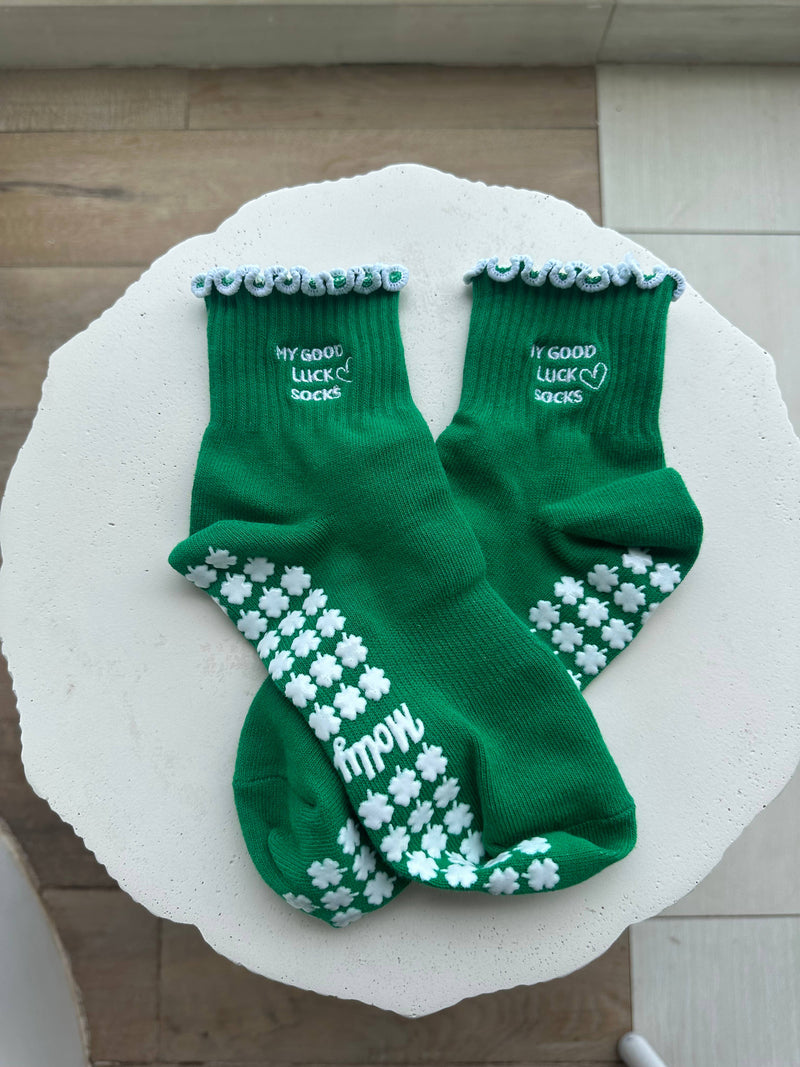 My good luck socks grip socks with shamrock grip