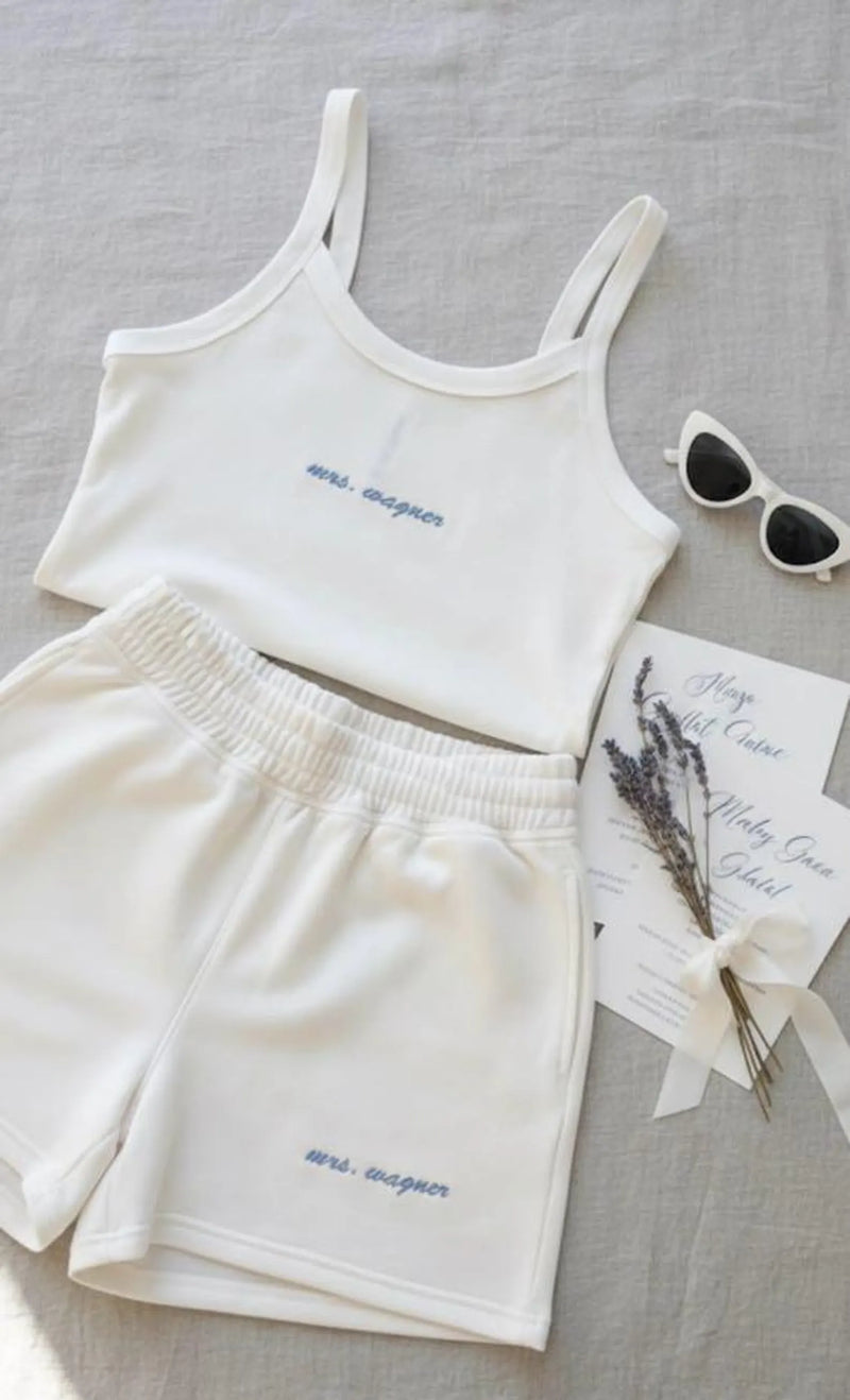 Embroidered New Name Tank and Shorts