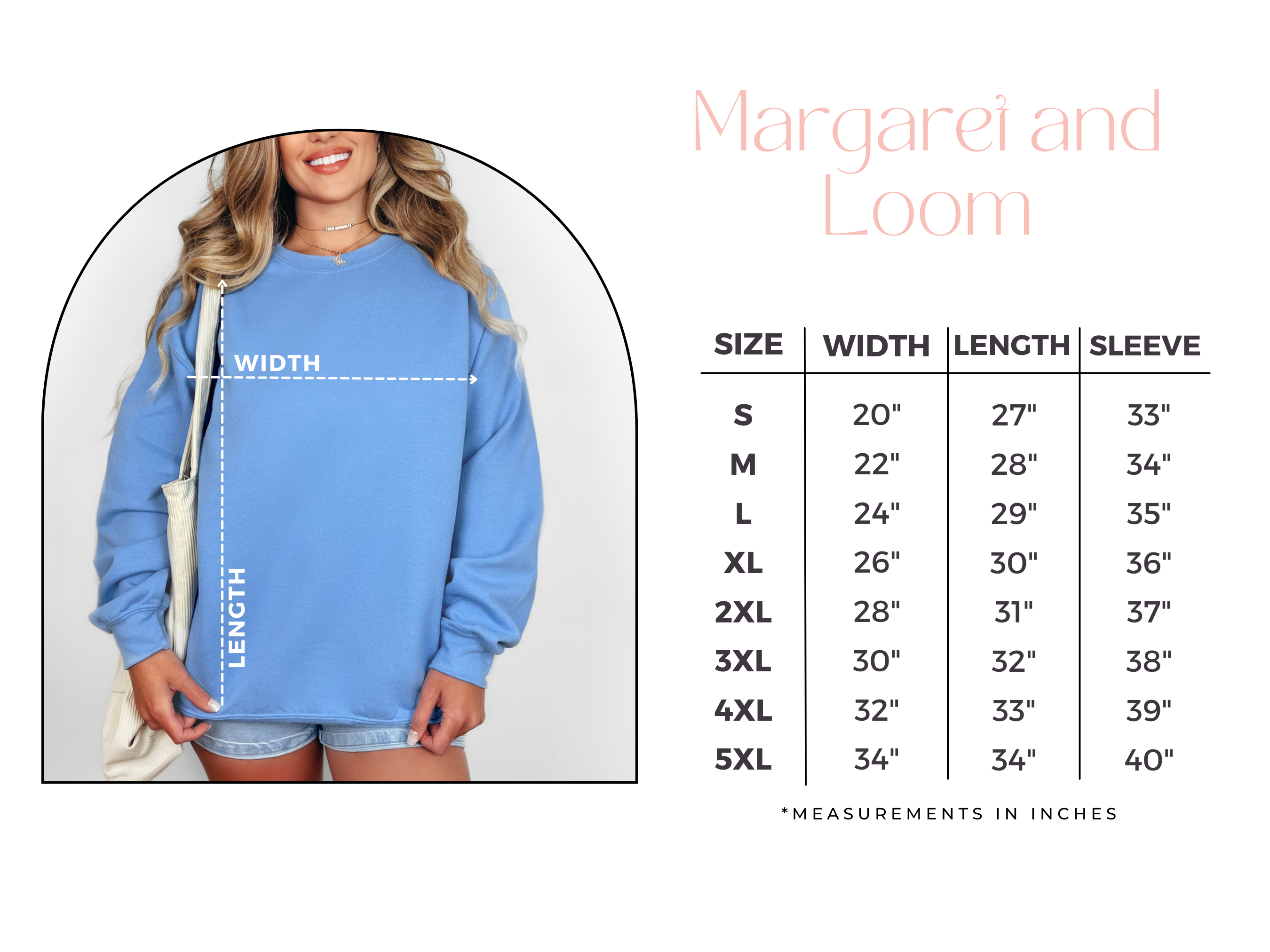 sweatshirt size chart