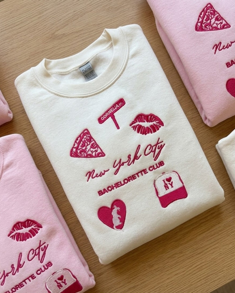 Embroidered NYC icons Bachelorette Crewneck